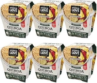 Kitchen & Love Artichoke & Roasted Peppers Quinoa Quick Meal 6-Pack | Vegan, Gluten-Free, Ready-to-Eat, No Refrigeration Required