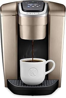 K-Elite Single Serve K-Cup Pod Coffee Maker, with Strength and Temperature Control, Iced Coffee Capability, 8 to 12oz Brew Size, Programmable, Brushed Gold