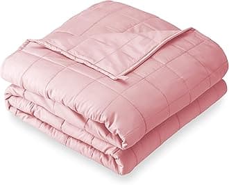 Bare Home Weighted Blanket Twin or Full Size 10lb (40" x 60") - All-Natural 100% Cotton - Premium Heavy Blanket Nontoxic Glass Beads (Light Pink, 40"x60")