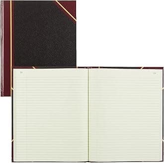 NATIONAL Brand Texhide Series Record Book, 10.375 x 8.375" Black, 150 Pages (56211), Black/Burgundy