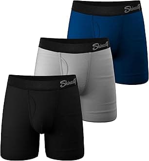 Boxer Briefs for Men Pack of 3 - Hammock Support Pouch Underwear for Men with Fly