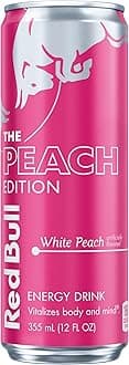 Peach Edition Energy Drink, White Peach, 12 fl. oz. can, with 114mg Caffeine, Taurine & B Vitamins