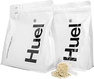 Huel (Gluten Free) Vanilla Flavor Nutritionally Complete Food Powder - 100% Vegan Powdered Meal (2 Pouches - 7.7lb - 28 meals)