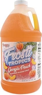 Snappy Frosti Tropics Georgia Peach Slushy Mix, Slushie Syrups for Machine, Granita Slushy Syrup, Kid Slushie Machine Mix, Slushy Mix For Frozen Drink Machine, 1/2 Gallon