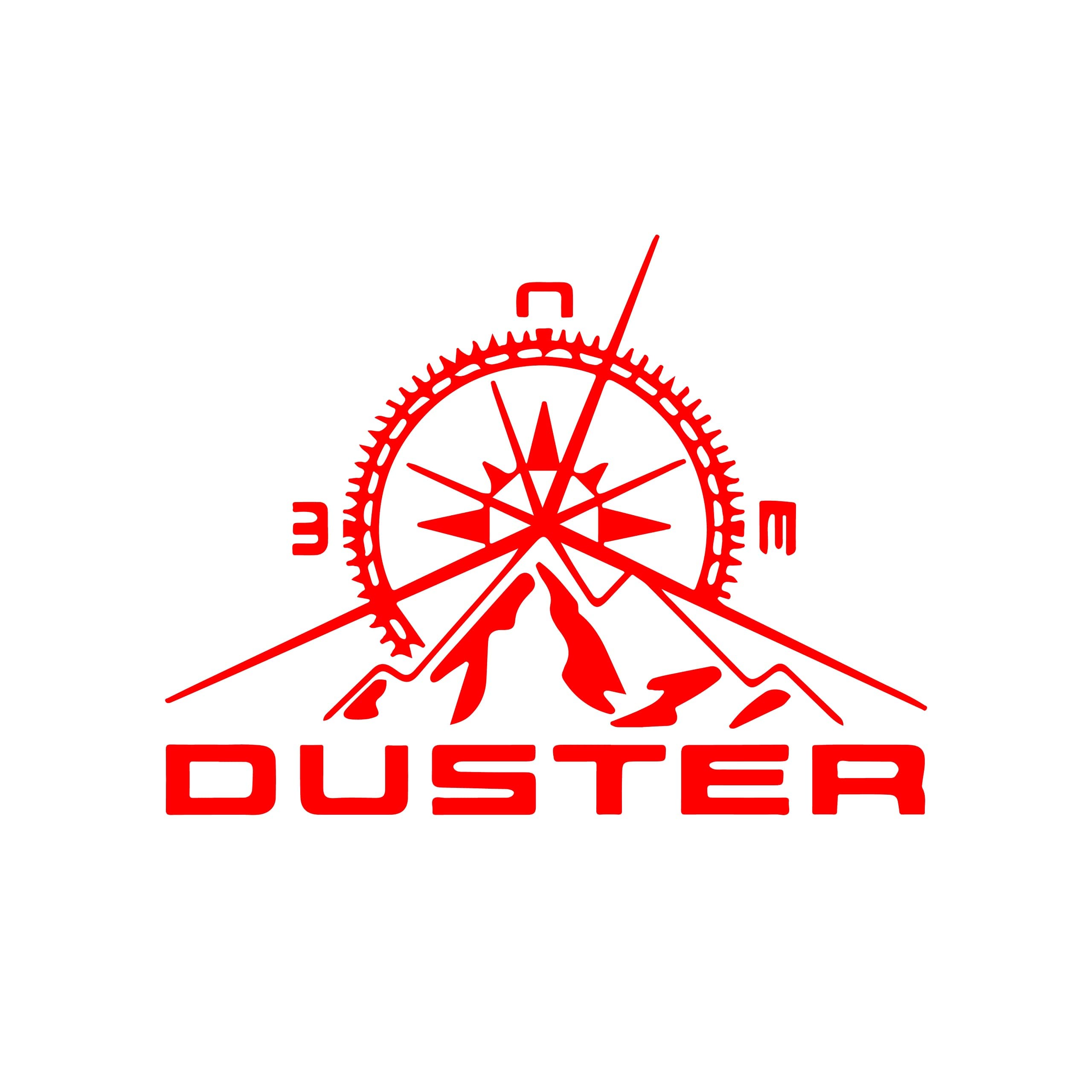 BIRD'S MIND Compass Stickers Compatible with Duster Renault Car Back Sides Bumper Decal Black Vinyl L x H 20.00 cm x 15.00 cm (Red)