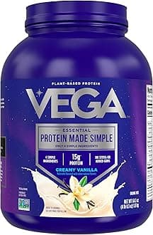 Vega Protein Made Simple Vanilla XL Value Tub (70 Servings) Stevia Free Vegan Protein Powder, Plant Based, Healthy, Gluten Free, Pea Protein for Women and Men, 4.01lbs