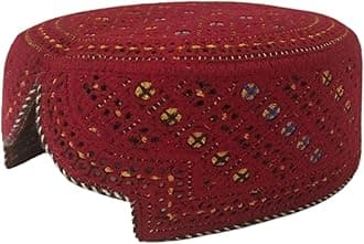 Sindhi Topi Kufi Traditional Handmade Cap with Embroidered Front Cut Unisex, Ramadan, Eid Gift for Muslims Made in Pakistan