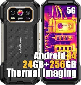 Ulefone Armor 27T PRO 5G Rugged Smartphone Unlocked,Thermal Imaging Camera,Dimensity 6300 24GB+256GB Android 14 Cell Phone, 6.78" FHD+, 10600mAh Wireless Charge, Dual 4G Rugged Phone, NFC GPS OTG