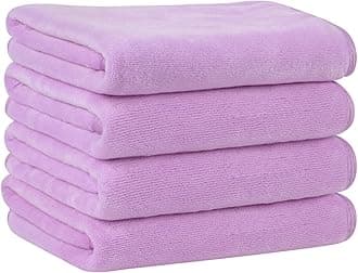 KinHwa Microfiber Hand Towels for Bathroom Soft and Absorbent Face Towels for Bath, Spa, Gym 16inch x 30inch (4, Purple, 16inch x 30inch)