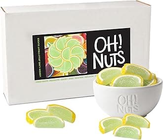 Oh! Nuts Lemon-Lime Jelly Fruit Slices Sugar Candy - 5 LB Bulk Bag - Traditional Old Fashioned Chewy Gummy Sweet Confectionery - Gluten-Free, Kosher Certified Pareve (150 CT)