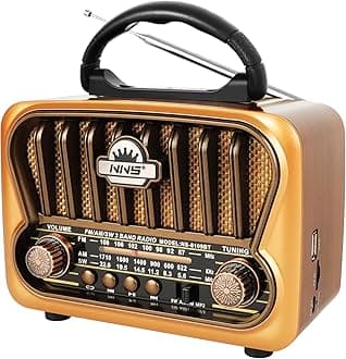 Portable AM FM Radios, Transistor Shortwave Retro Vintage Radios with Loud Speakers, Support USB Power Or D Battery Bluetooth/TF (Copper)