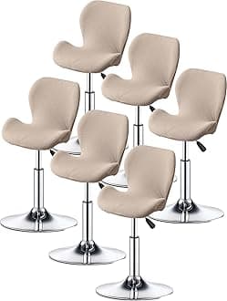 Bar Stool Cover Set of 2/4/6 Shell Back Adjustable Swivel Bar Stools Slipcover,Barstool Protector Covers for Dining Room Kitchen (Color : #7, Size : 6pcs)