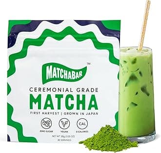 MatchaBar Matcha Green Tea Powder | Ceremonial Grade Japanese Green Tea with Organic Caffeine & Antioxidants | For Sipping or Latte | 30g (1oz) Starter Tin