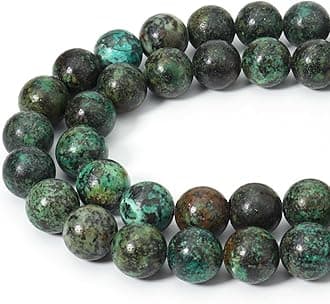 Siomia 60pcs 6mm Natural African Turquoise Gemstone Beads Energy Healing Crystal Round Loose Stone Beads for Jewelry Making, DIY Bracelets Necklaces