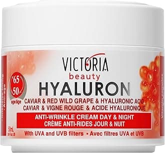 Hyaluron, Retinol, Caviar and Red-Grape Anti-Wrinkle Lifting Day and Night Cream - Anti-Aging Face Moisturizer with Hyaluronic Acid fo Ages 50 to 65+ (50ml)