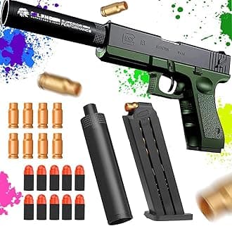 Xizheng Glock Guns Cool Toys Fake Gun Toy Guns for Boys Toy Guns That Look Real Pistol Ejecting Magazine Toy Pistol Cap Training Play Unique Gift Intended for Fun Not Distance or Accuracy