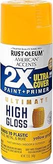 Rust-Oleum 344692 American Accents Spray Paint, 12 oz, High Gloss Yellow Ginger
