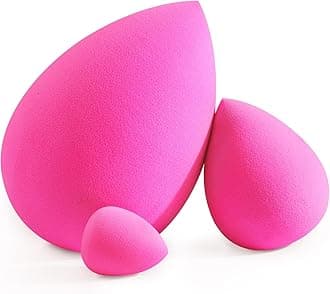Trio Set Large, Mini and Standard Makeup Sponges with Soft and Bouncy Touch, Beauty Sponges Blender in Rose Pink for Powder, Cream and Liquid Blending