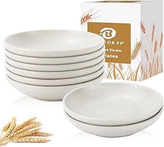 4 Inch Appetizer Plates 8 Pieces, Lightweight and Unbreakable Wheat Straw Plates, Small Sauce Plate, Mini Serving Bowls for Side Dishes, Condiment, Appetizer (White)