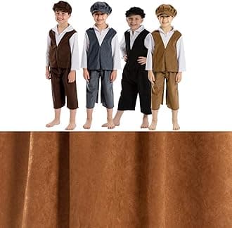 Charlie Crow Victorian Boy Costume for Kids 5-11 Years | Four Colours | Three Sizes.