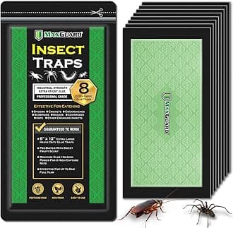 Extra Large Insect Traps (8 Traps) | Non-Toxic Extra Sticky Pre-Baited Glue Board, Trap & Kill Most Crawling Insects, Bugs, Spiders, Crickets, Scorpions, Cockroaches, Centipedes, Snakes.