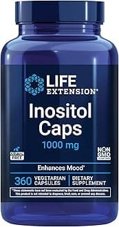 Life Extension Inositol Caps – 1000 mg - Gluten-Free, Non-GMO, Vegetarian - 360 Vegetarian Capsules
