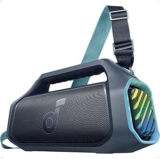 Anker Boom 2 Plus Outdoor Speaker, Bluetooth Speaker with 140W, 2+2 Channel, BassUp 2.0, 20H, Fast Charge, IPX7 Waterproof, RGB Lights, USB-C, Power Bank, for Camping, Beach, Garden