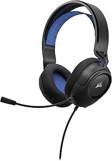 Corsair HS35 v2(Universal 3.5mm connectivity with PC,Xbox,PS, 50mm Audio Drivers,Floating Headband,Omni-Directional mic,On-Ear Volume Controls) Blue