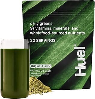 Huel Daily Greens | Superfood Greens Powder | 91 Vitamins, Minerals, and Wholefood-Sourced Ingredients | Adaptogens, Antioxidants, Gut-Friendly Probiotics | 30 Servings