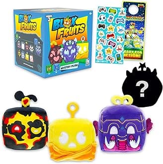 Blox Fruits Blind Box Set - Mystery Plushie Bundle with Random Collectable Series 2 Video Game Mini Plush Figure Plus Stickers, More | Blox Fruits Party Favors, Supplies