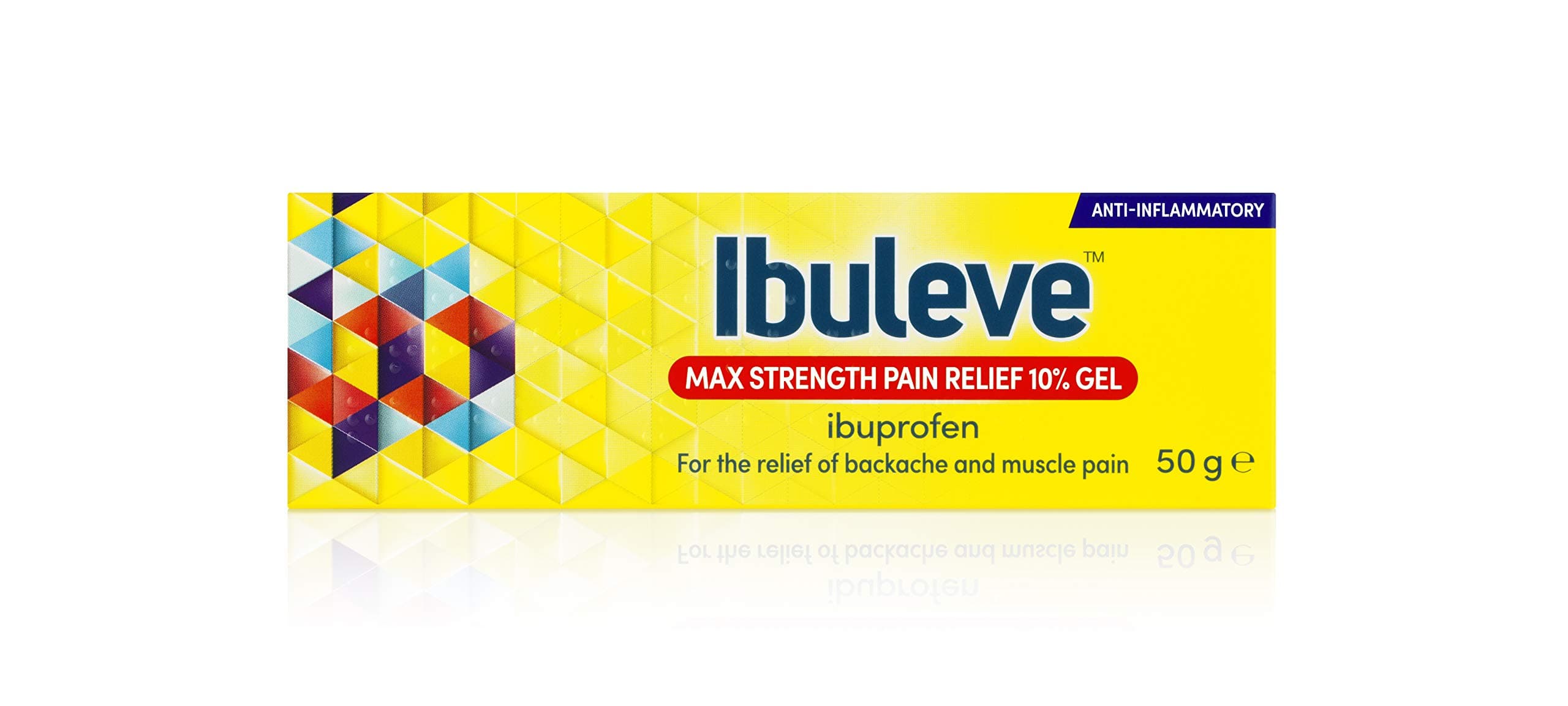 Ibuleve Max Strength Pain Relief 10% Ibuprofen Gel, Maximum Anti-Inflammatory Relief for Joint Pain, Sprains, Backache, Muscular Pains and Sports Injuries, 50 g