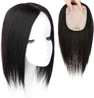 RUNRAYAY Hair Toppers for Women Real Human Hair No Bangs, Swiss Lace Base 10In Human Hairtopper for Women with Thinning Hair - 3.15"*4.72"