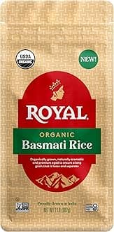 Royal White Basmati Rice - Organic Long Grain Basmati Rice - 2 lb Bag