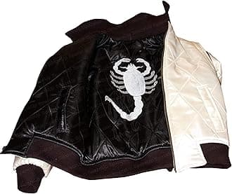 SpazeUp Reversible Scorpion Drive Jacket - Mens Scorpion Logo Drive Satin Bomber Jackets