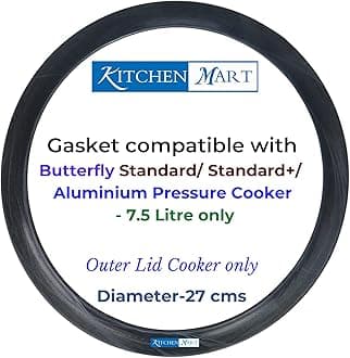 Kitchen Mart Gasket compatible with Butterfly Outer Lid Pressure cooker (For Aluminium & Hard Anodised Cookers, 7.5 Litres)
