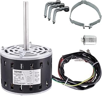 VEVOR Furnace Blower Motor, 1075RPM 5 Speeds, CW/CCW Rotation, 48 Frame (4.4Amps, 1/3 HP)