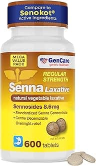 Senna Laxatives (8.6mg Tablets) with Natural Sennosides (600 Tablets Per Bottle) | Value Pack Size for Bloating, Constipation, Gas & Irregularity Relief | Effective & Safe Overnight Formula