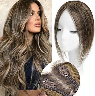 Real Human Hair Toppers for Women - No Bangs, Premium Remy Hair, Lace Base, 12inch