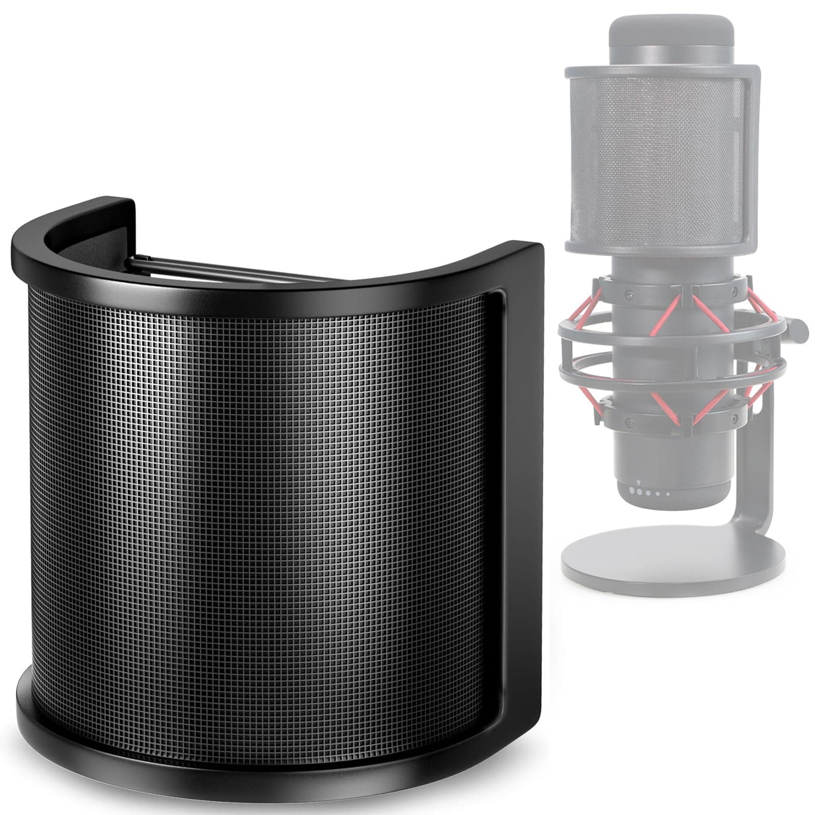 YOUSHARES QuadCast Mic Pop Filter - Microphone Windscreen Mask Shield Compatible with HyperX QuadCast S USB Gaming Microphone