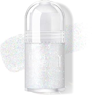 Roll-on Holographic Body Glitter Gel for Face Hair, Chameleon Color Changing Glitter Gel Under Light, Chunky Mermaid Sequins Festival Party Rave Accessories Shimmer Makeup (Dazzle)
