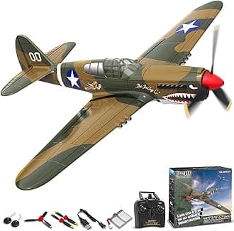 volantexrc RC Plane, 4 Channel Remote Control Airplane Fighter P40 with Aileron, 6-Axis Gyro, Aerobatics for Adults