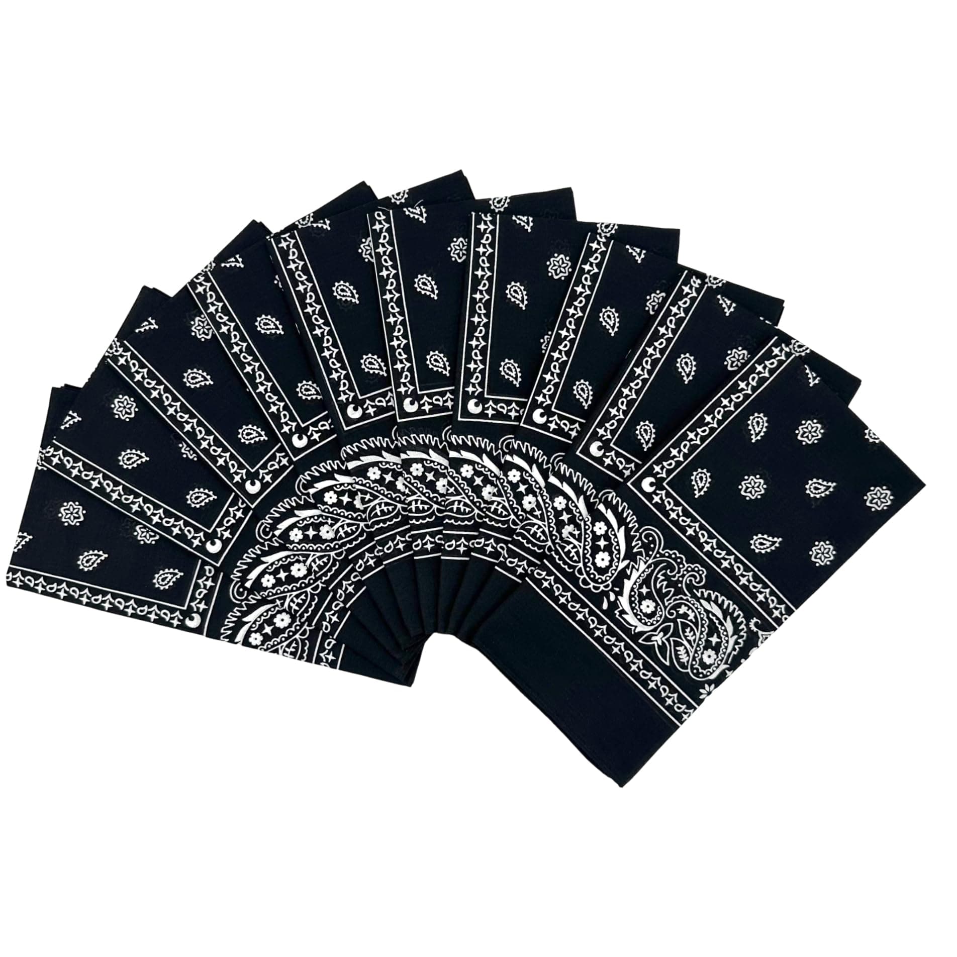 100% Cotton 10 Pack Fine Bandanas