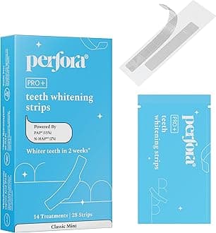 Perfora Teeth Whitening Strips - Pack of 14 Treatments (28 Strips) – Whitens Teeth in 1 Use | Sensitivity-Free, Enamel-Safe Oral Care | PAP & Hydroxyapatite for Stain Removal | Fast & Effective Teeth Whitening Products