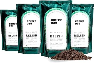- Relish 70% & 30% Chicory Packet - 200Gm Each (Pack Of 4) | Medium To Dark Roast | South Indian Filter Coffee | Fresh From Chikmagalur Factory