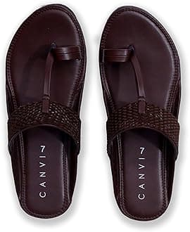 CANVI - TAKE CHANGE TO MAKE CHANGECANVI Stylish | Fancy | Comfortable Kolhapuri Chappal Sandal Slipper for Men Stylish Faux Leather Men's Kolhapuri Slippers Thong Sandals for Men Stylish & Comfortable