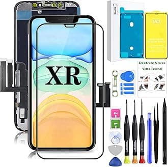 for iPhone XR Screen Replacement,LCD Display Touch Screen Assembly,Compatible with iPhone XR Screen Replacement 6.1 inch (Model A1984, A2105, A2106, A2108) with Screen Protector and Repair Tools