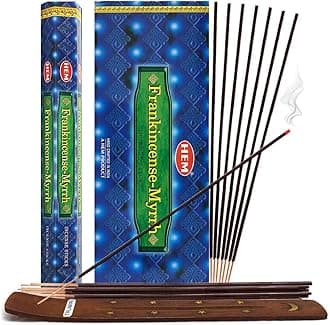 Frankincense and Myrrh Incense Sticks and Incense Stick Holder Bundle Insence Insense Hem Incense Sticks…