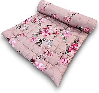 Soft Cotton Quilt Foldable Mattress - 36x72 Inches 3D Maroon Floral Lightweight, Firm Single Gadda Portable for Picnic, 1 Sleeping Capacity Single Bed Mattress