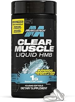 Muscletech HMB Supplements 1000mg, Clear Muscle (42 Liquid Softgels) - Highest Grade HMB for Lean Muscle & Recovery-HMB Free Acid Muscle Supplement-Help Decrease Muscle Breakdown - Packaging May Vary