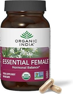 Essential Female Herbal Supplement - Hormonal Balance, Women's Formula, Reproductive Health, Adaptogen, Ayurvedic, USDA Certified Organic, Non-GMO - 90 Capsules